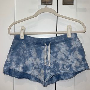 Blue and White Tie Dye Comfy Shorts